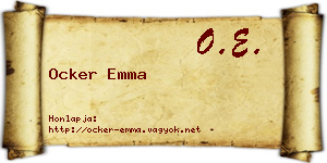 Ocker Emma névjegykártya
